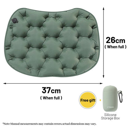 Inflatable Camping Seat Cushion & Storage Box – Olive Green