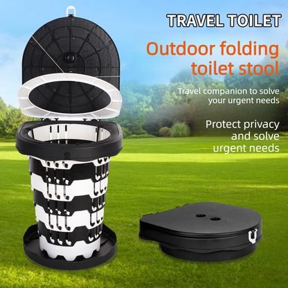 Foldable Portable Toilet Stool – Height Adjustable, Camping & Road Trips