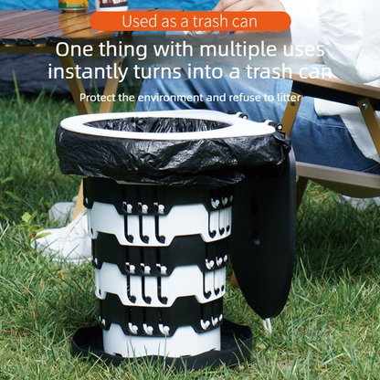 Foldable Portable Toilet Stool – Height Adjustable, Camping & Road Trips