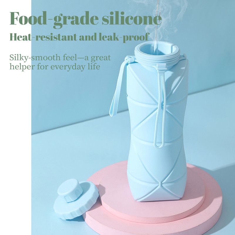 Collapsible Silicone Water Bottle 800ml – Foldable, Food-Grade, Heat Resistant, Green