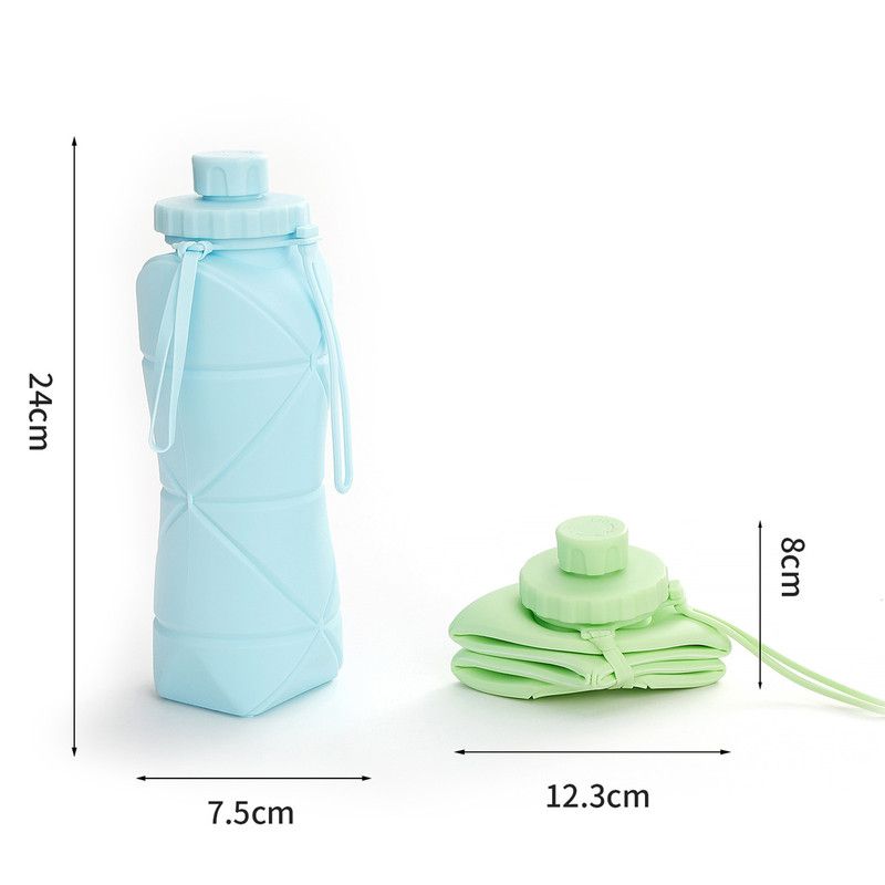Collapsible Silicone Water Bottle 800ml – Foldable, Food-Grade, Heat Resistant, Green