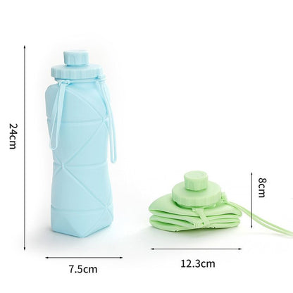 Collapsible Silicone Water Bottle 800ml – Foldable, Food-Grade, Heat Resistant, Green