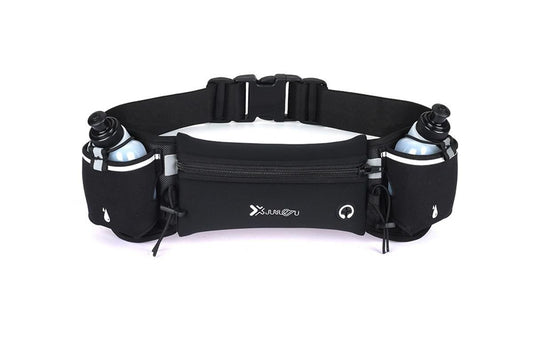 Hydration Running Belt with Water Bottles – Black