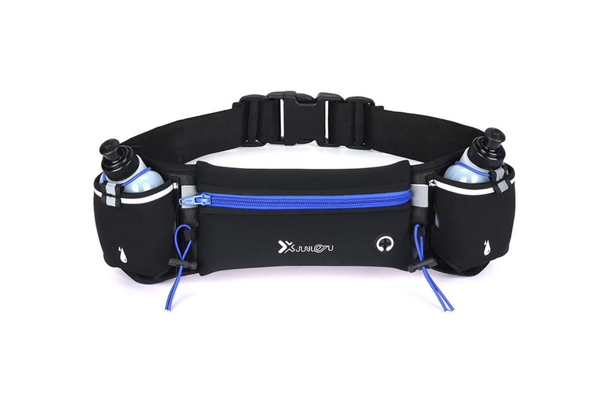 Hydration Running Belt with Water Bottles – Black