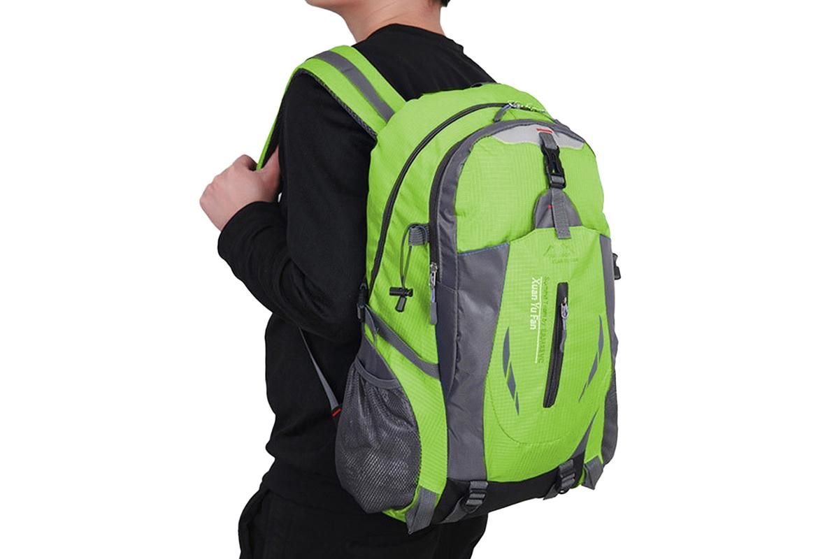 Water-Resistant Nylon Hiking Pack – Green