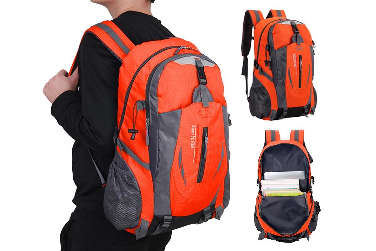 Water-Resistant Nylon Hiking Pack – Orange