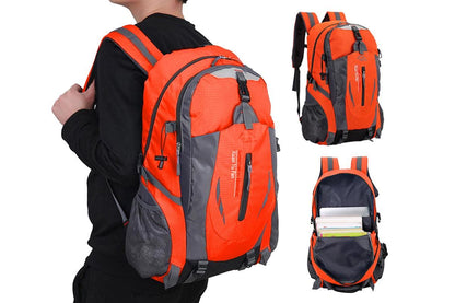 Water-Resistant Nylon Hiking Pack – Orange