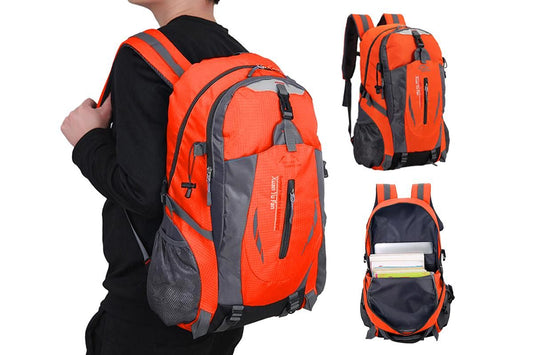 Water-Resistant Nylon Hiking Pack – Orange