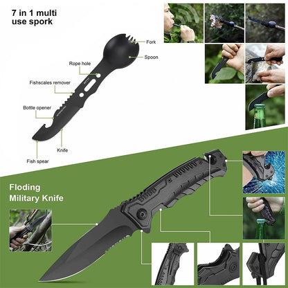 Tactical Camping Survival Kit – Multi-Tool Emergency Set for Hiking & SOS