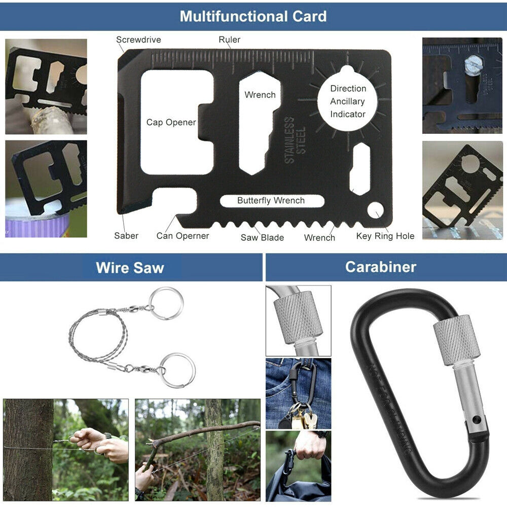 Tactical Camping Survival Kit – Multi-Tool Emergency Set for Hiking & SOS