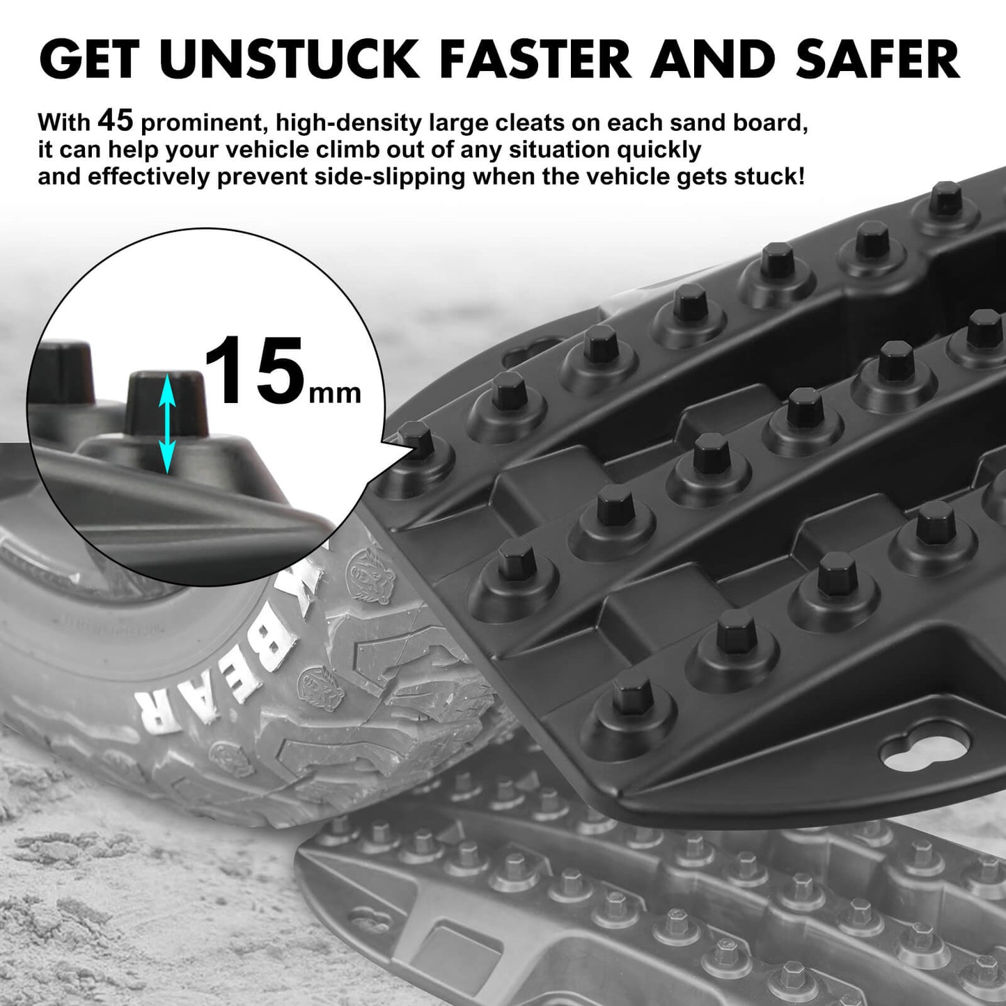 X-BULL Mini Recovery Tracks – 1 Pair, Black