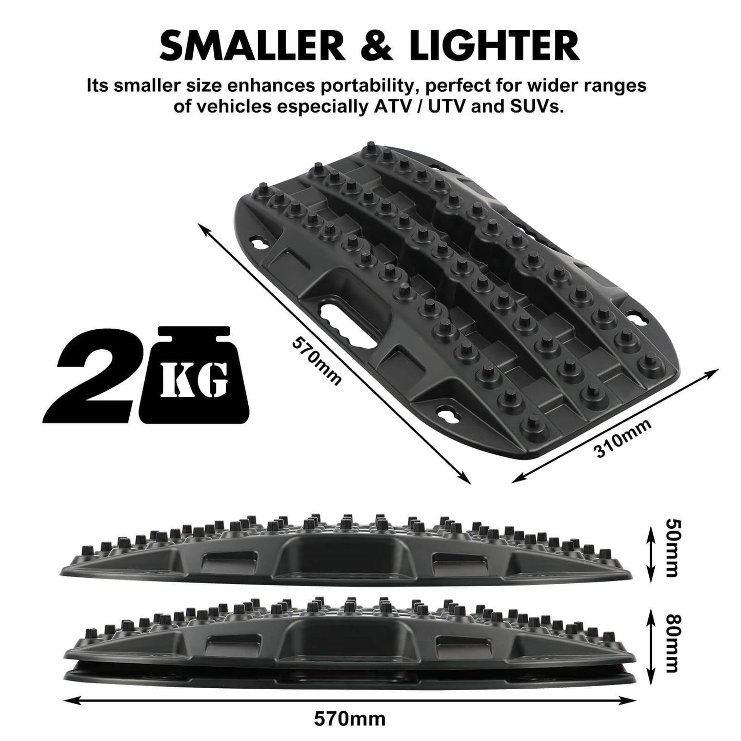 X-BULL Mini Recovery Tracks – 1 Pair, Black