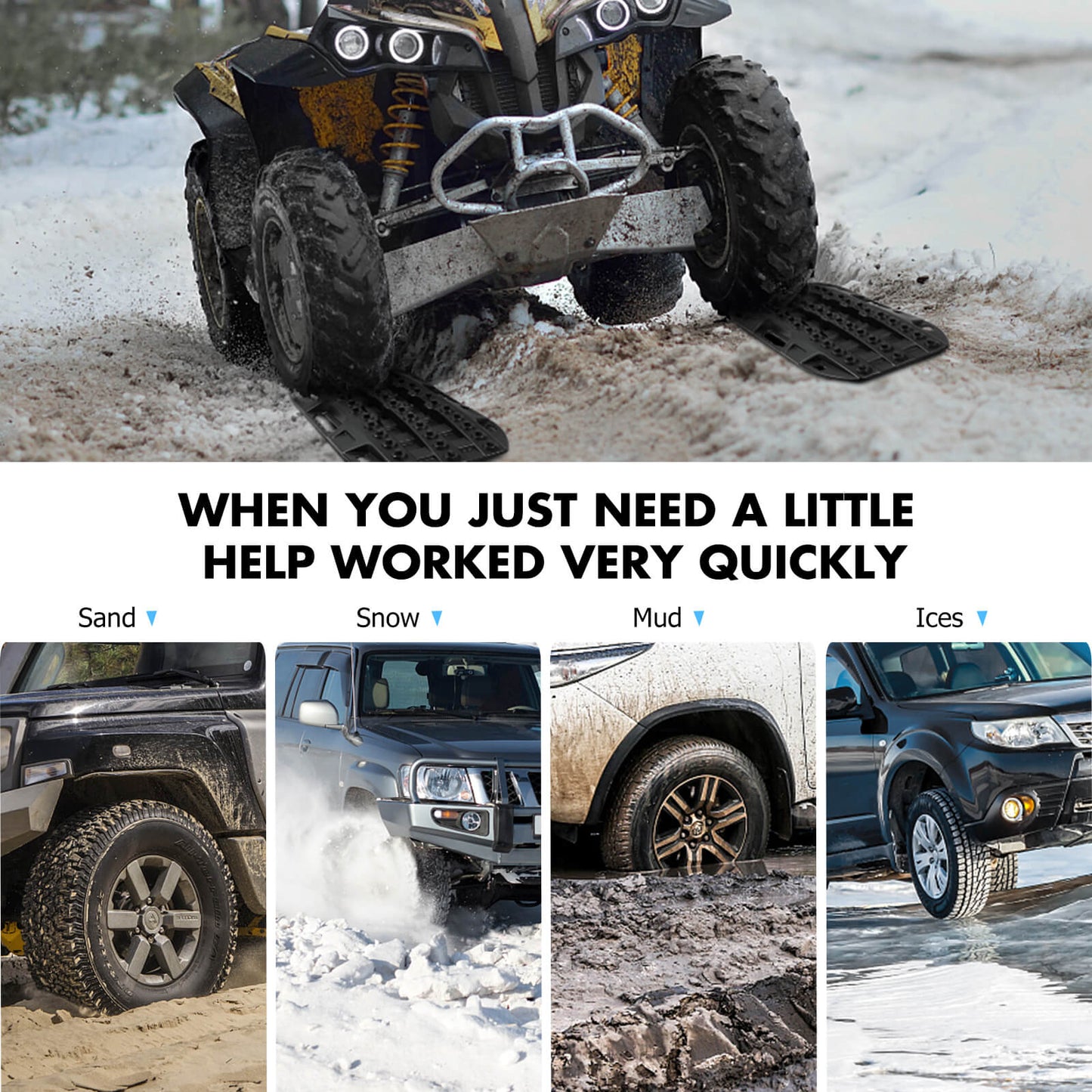 X-BULL Mini Recovery Tracks – 1 Pair, Black