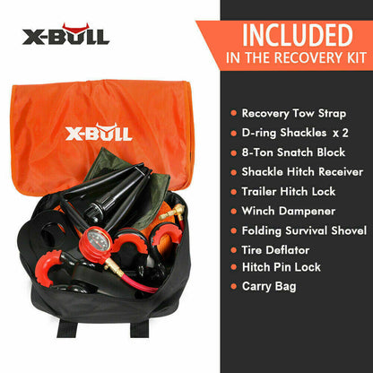 X-BULL 11-Piece 4WD Winch Recovery Kit