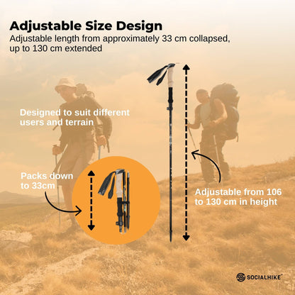Adjustable Trekking Poles – Premium Carbon Pair