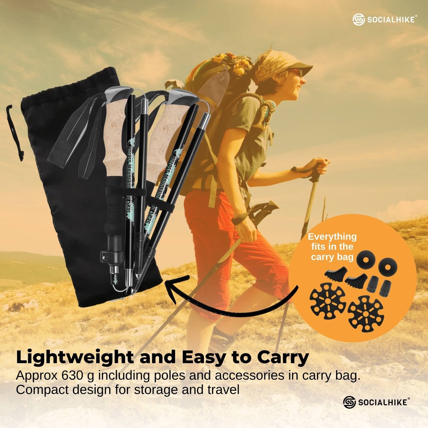 Adjustable Trekking Poles – Premium Carbon Pair