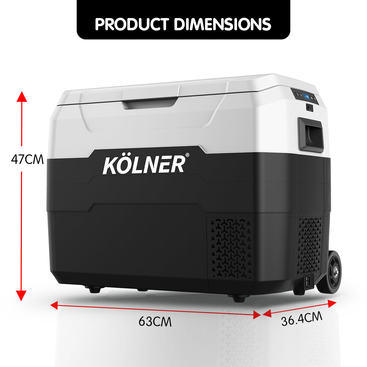 Kolner 40L Portable Fridge Freezer with Trolley – 12V/24V/240V
