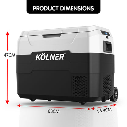Kolner 40L Portable Fridge Freezer with Trolley – 12V/24V/240V