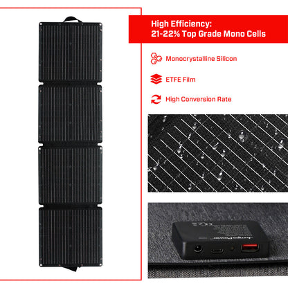 JumpsPower 100W Foldable Solar Panel – Portable Power for Off-Grid Adventures