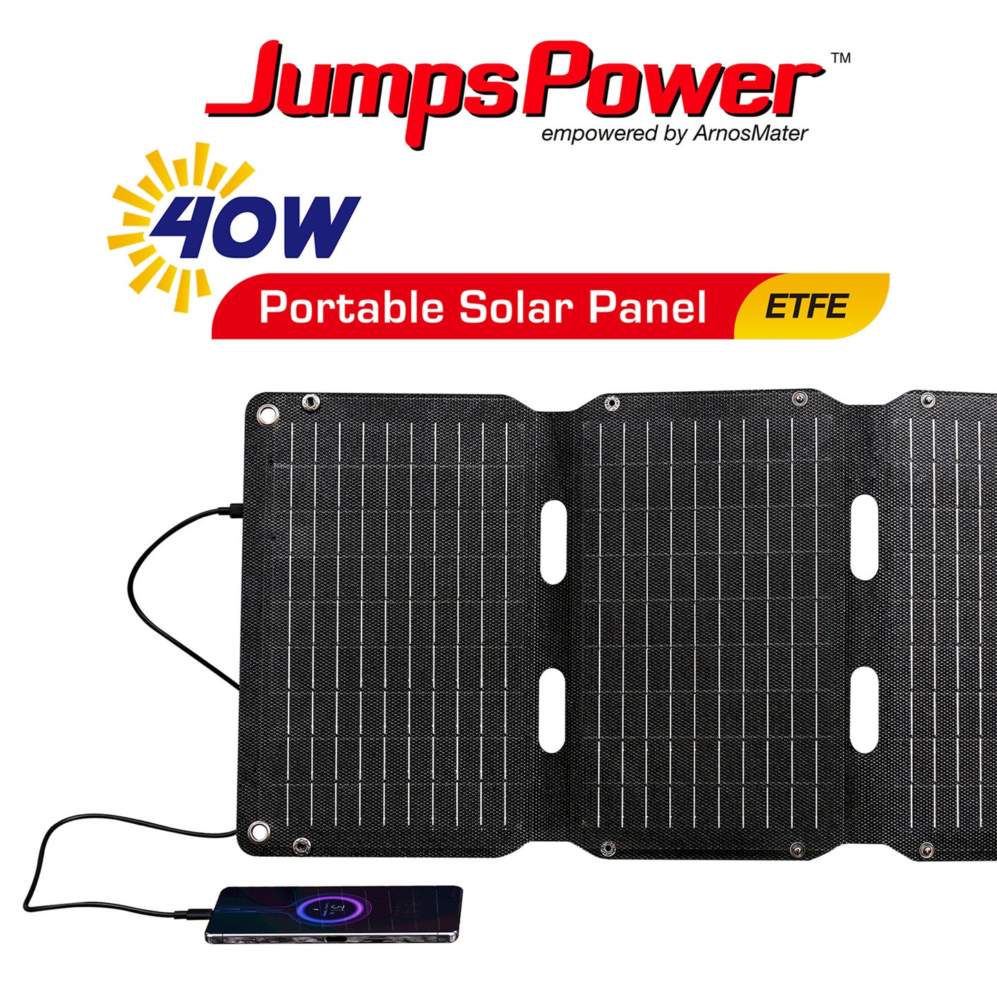 JumpsPower 40W Foldable Solar Panel – Portable Off-Grid Charger