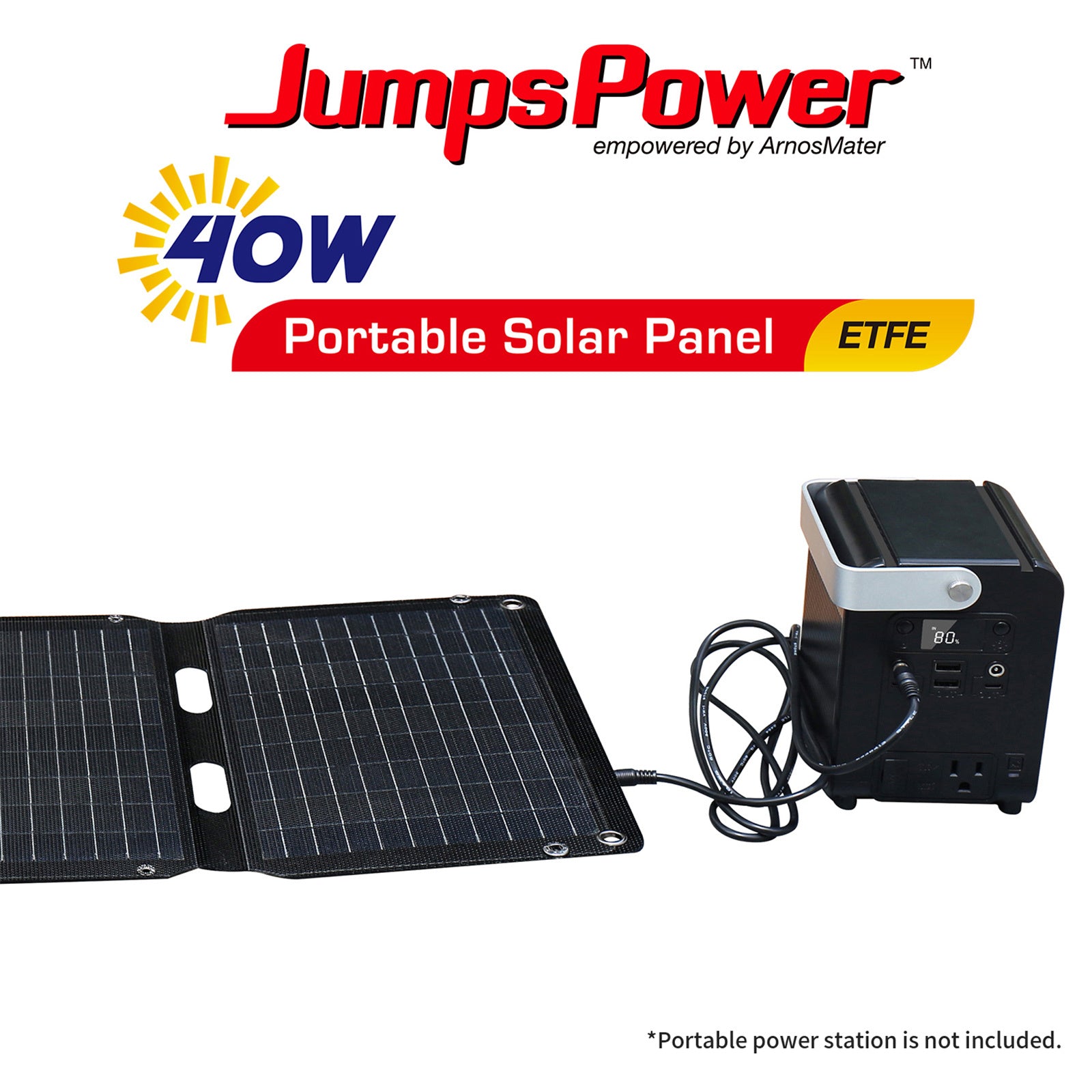 JumpsPower 40W Foldable Solar Panel – Portable Off-Grid Charger