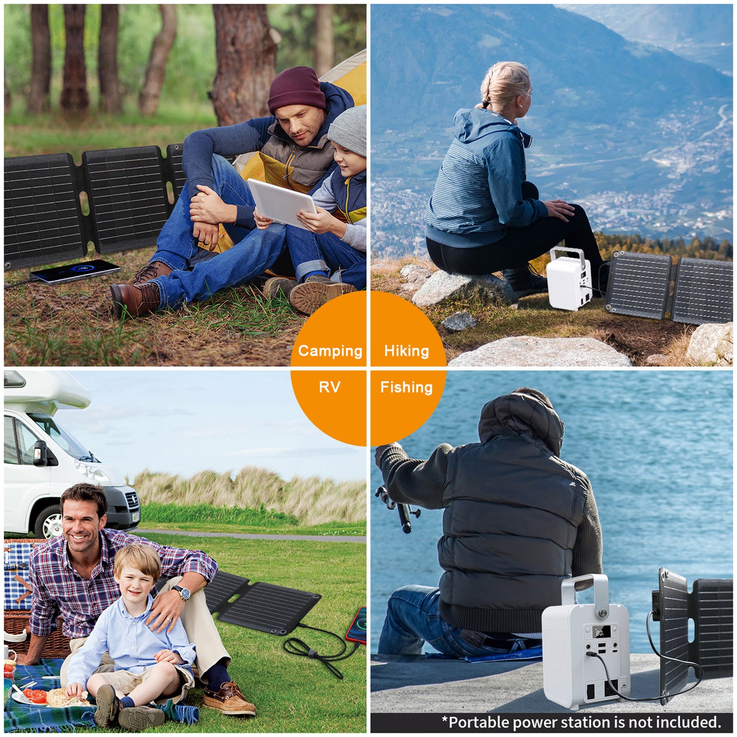 JumpsPower 40W Foldable Solar Panel – Portable Off-Grid Charger