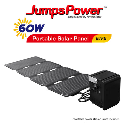 JumpsPower 60W Foldable Solar Panel – Portable High-Efficiency Charger