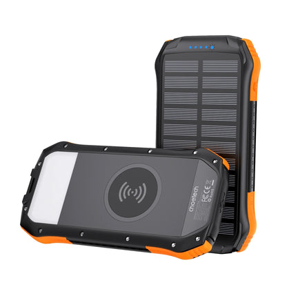 CHOETECH B657 20000mAh Solar Power Bank – Wireless Charging USB-C
