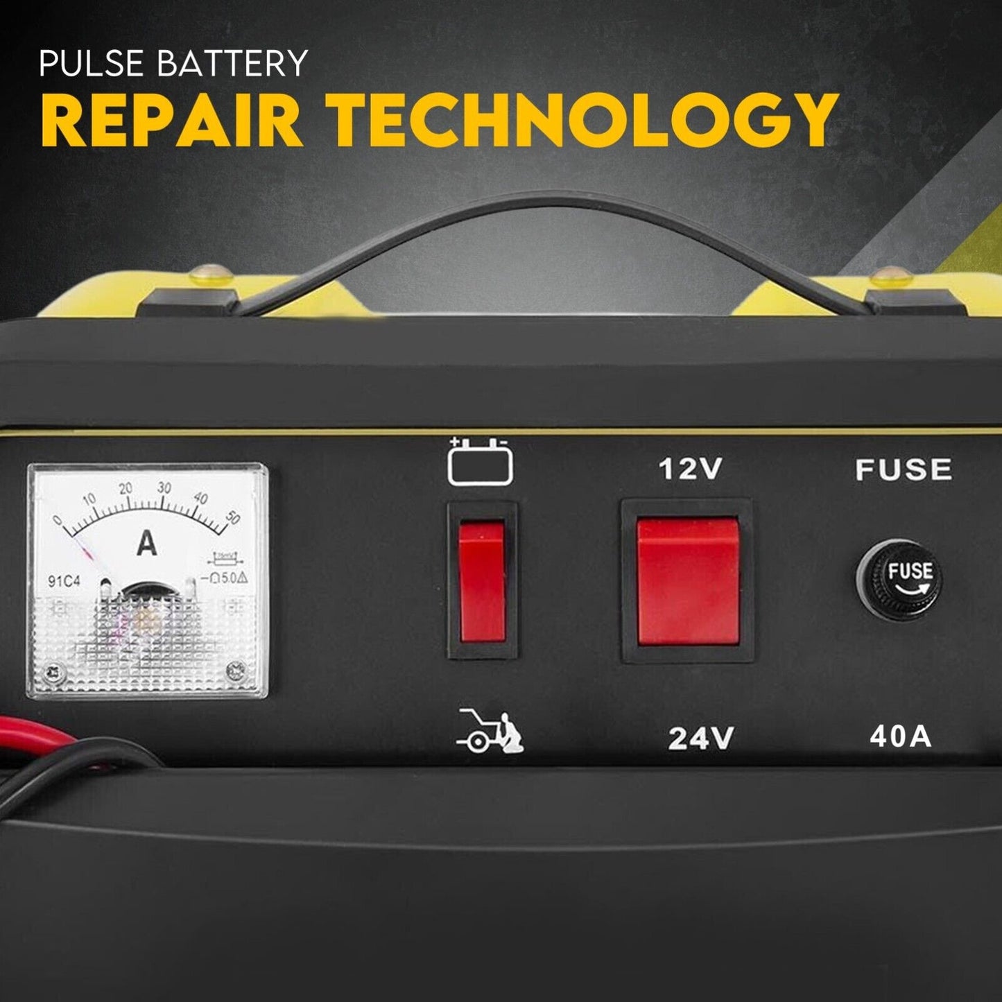 2-in-1 Car Battery Charger & Jump Starter 12V/24V 40A