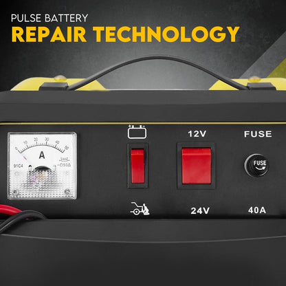 2-in-1 Car Battery Charger & Jump Starter 12V/24V 40A
