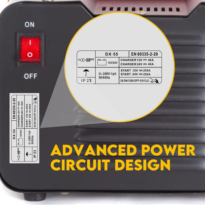 2-in-1 Car Battery Charger & Jump Starter 12V/24V 40A