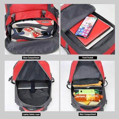 40L Waterproof Hiking Backpack – Red