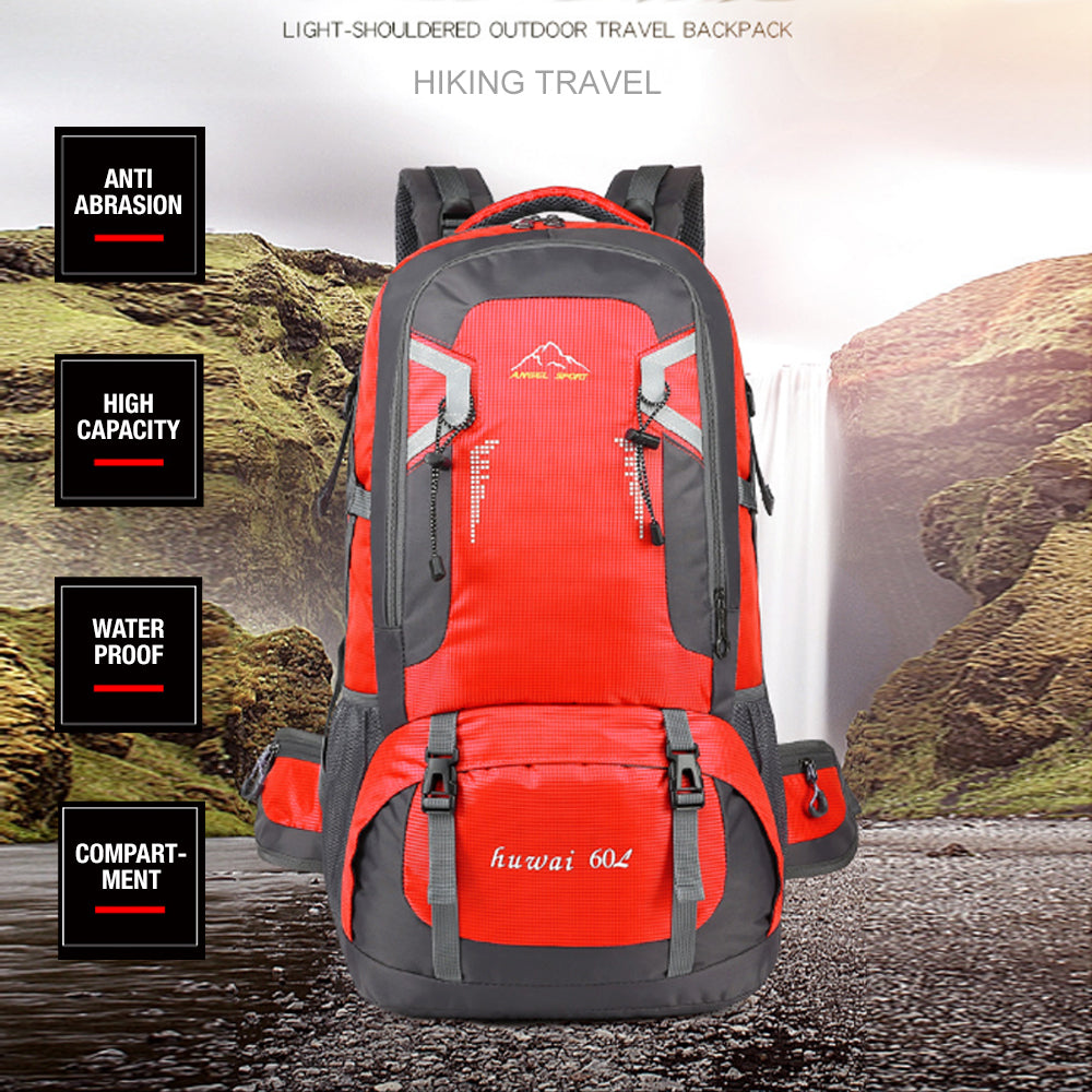 60L Waterproof Trekking Backpack – Black