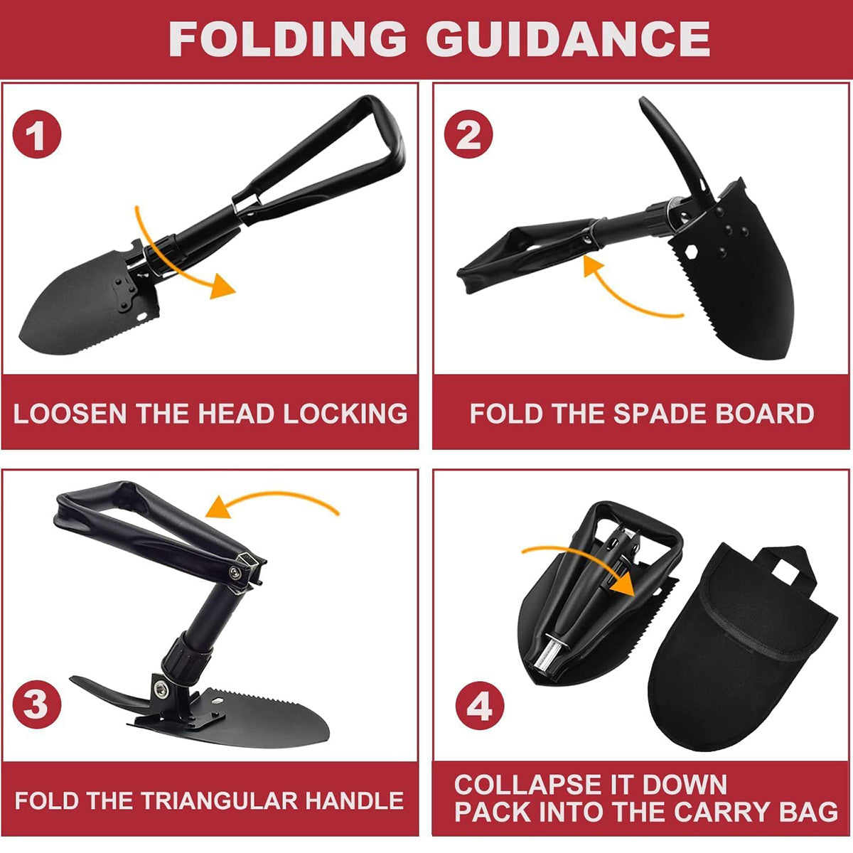 Folding Survival Shovel – Camping Multi-Tool