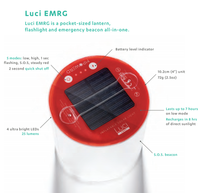 MPOWERD Luci EMRG Inflatable Solar Lantern – Emergency SOS Waterproof