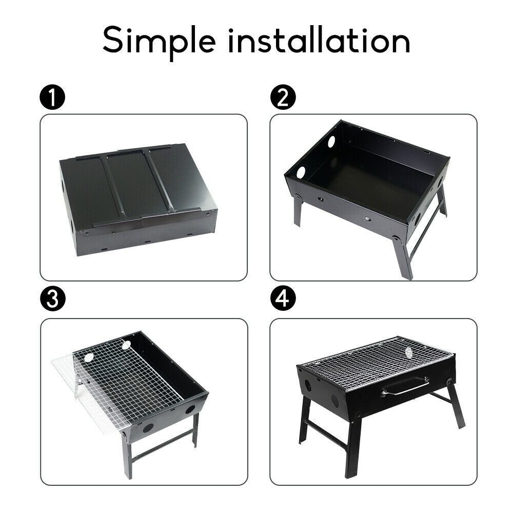 Portable Hibachi Charcoal BBQ Grill – Foldable Camping