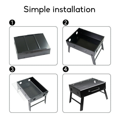 Portable Hibachi Charcoal BBQ Grill – Foldable Camping