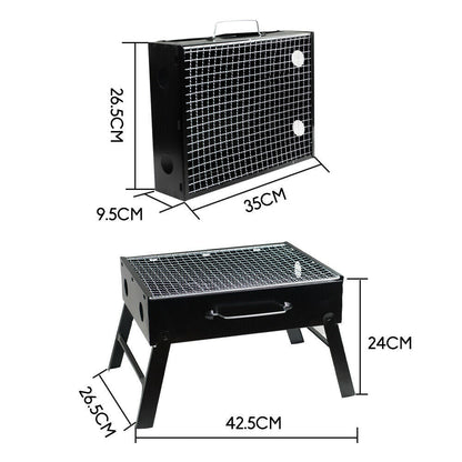 Portable Hibachi Charcoal BBQ Grill – Foldable Camping