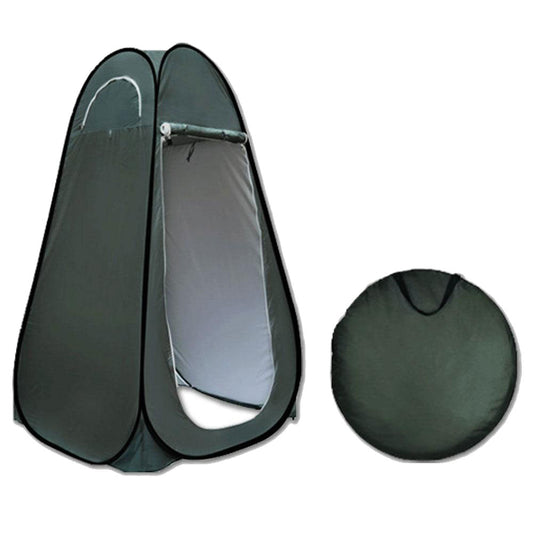 Pop-Up Privacy Shower Tent – Silver Linen, Portable Camping Change Room