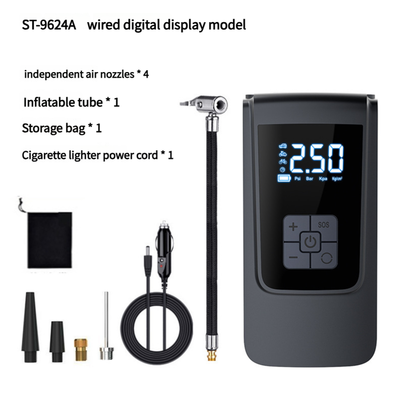 Portable Digital Tyre Inflator – LCD Display 150 PSI USB-C Compact