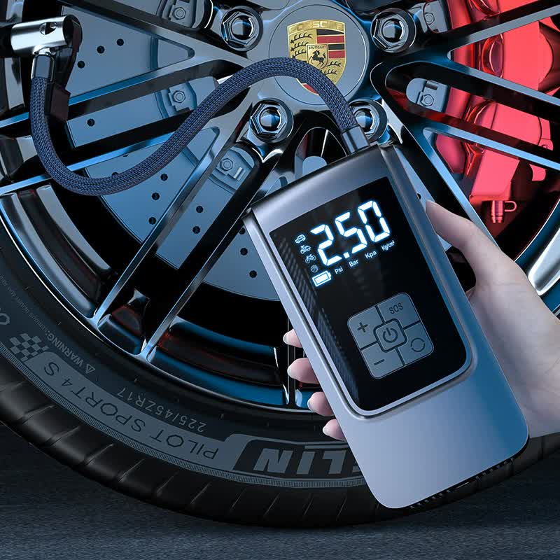 Portable Digital Tyre Inflator – LCD Display 150 PSI USB-C Compact