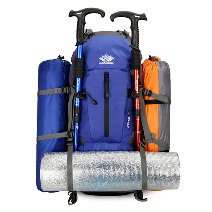 36–55L Expandable Hiking Backpack – Dark Blue