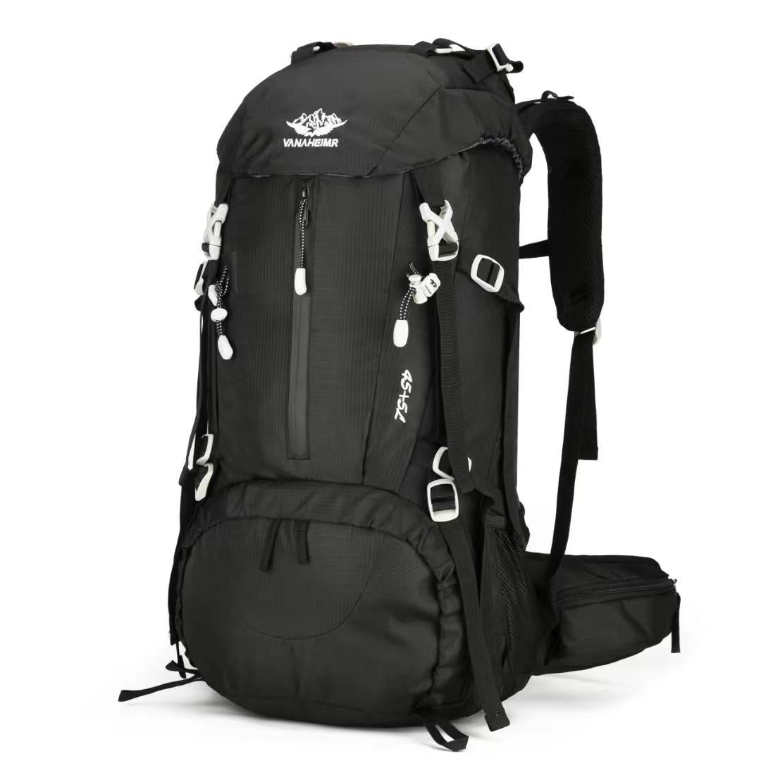 36–55L Expandable Hiking Backpack – Black