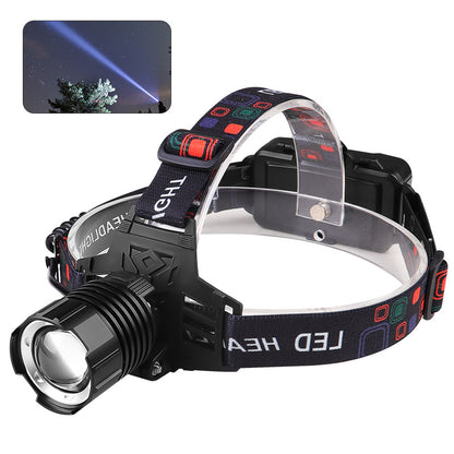 Rechargeable White Laser Headlamp – Long-Range Zoomable, Fishing & Hiking
