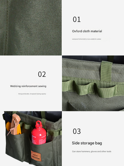 Camo Foldable Camping Storage Box – Oxford Cloth Waterproof with Pockets