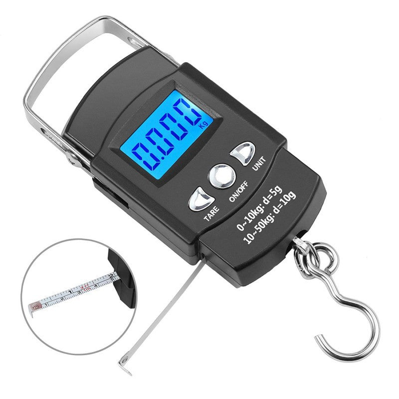 Digital Hanging Scales 2-Pack – 50kg Portable with Backlit LCD Fishing