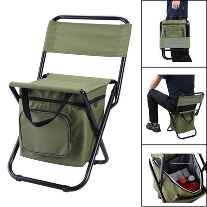 3-in-1 Folding Camping Chair with Built-In 10L Cooler Bag – Blue
