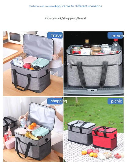 18L Insulated Cooler Bag – Leakproof Thermal Tote with Shoulder Strap, Grey