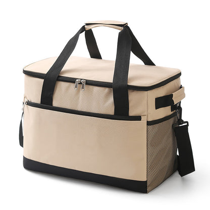 18L Insulated Cooler Bag – Leakproof Thermal Tote with Shoulder Strap, Beige