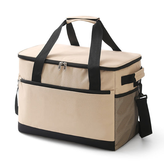 18L Insulated Cooler Bag – Leakproof Thermal Tote with Shoulder Strap, Beige